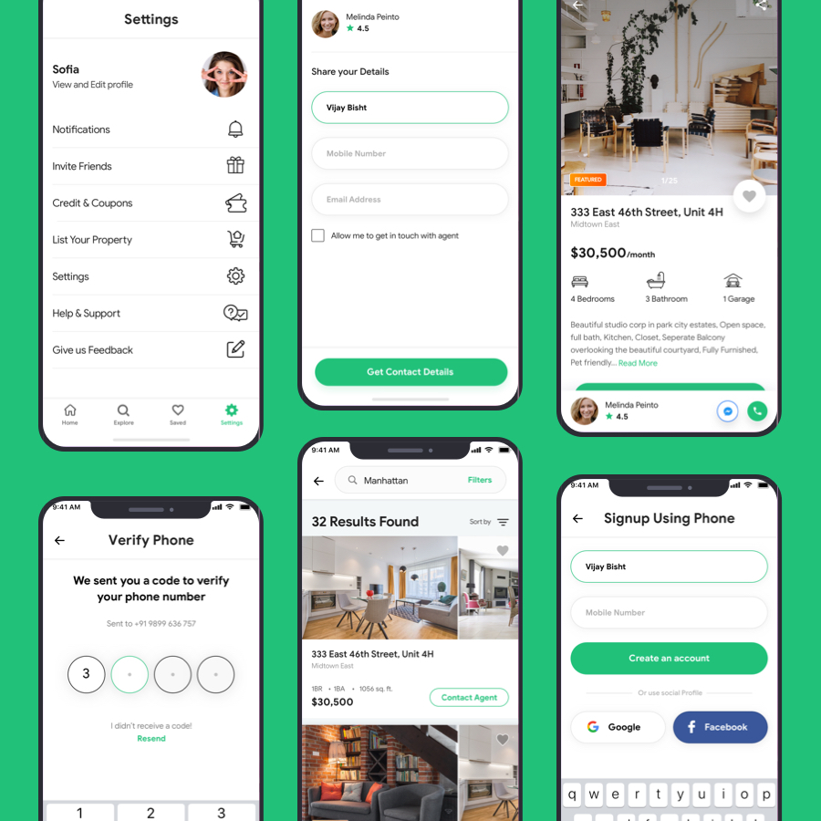 Houzz Finder A Real Estate iOS Mobile App UI Kit by alternatedesign